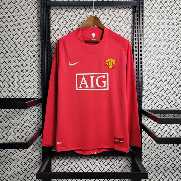 Camisa Manchester United Home 2007/08 - Versão Retro Manga Longa