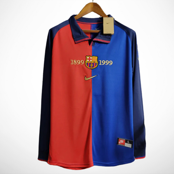Camisa Barcelona Edição Comemorativa 100 Anos - Versão Retro Manga Longa