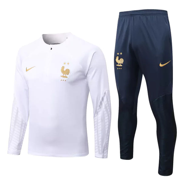 Conjunto Frio de Treino França 2023 Branco