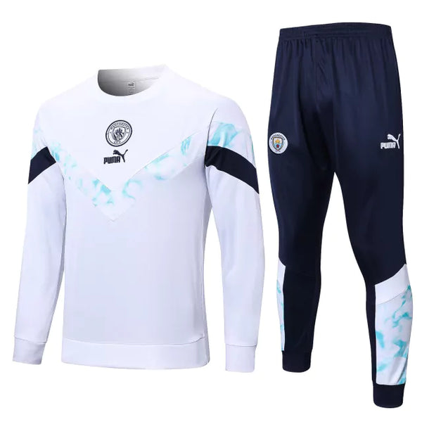 Conjunto Frio de Treino do Manchester City 22/23 Branco