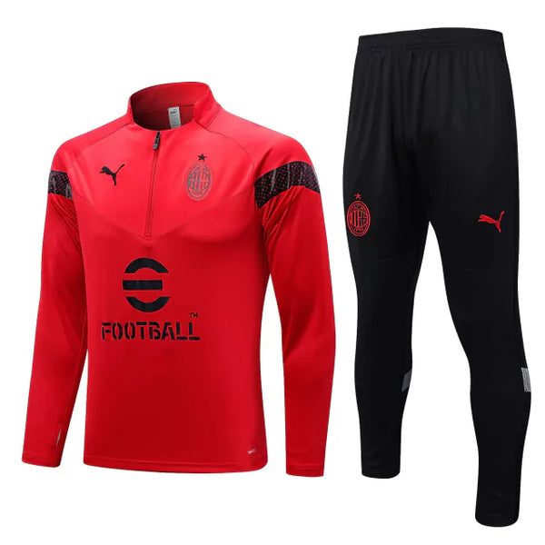 Conjunto Frio de Treino  Milan 2023 Vermelho