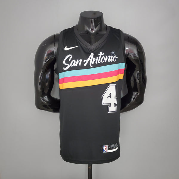 Camisa NBA San Antonio Spurs #4 White - City Edition Black