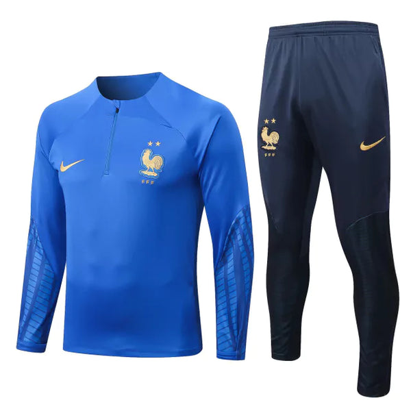 Conjunto Frio de Treino França 2023 Azul